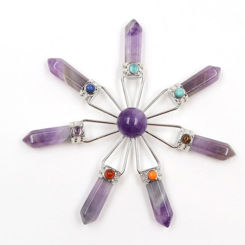 Amethysts Healing Crystal 7 Point Energy Generator