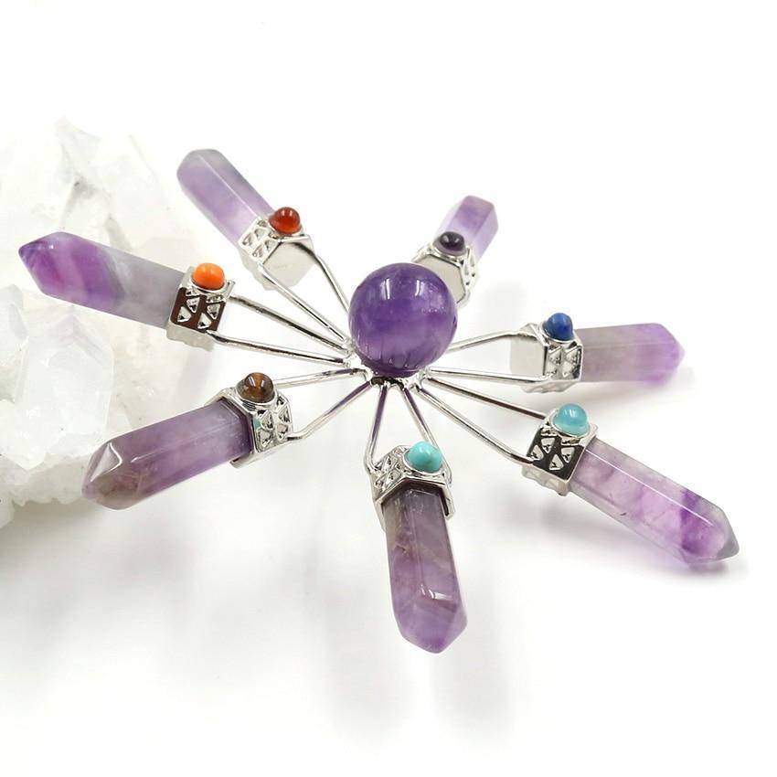 Amethysts Healing Crystal 7 Point Energy Generator