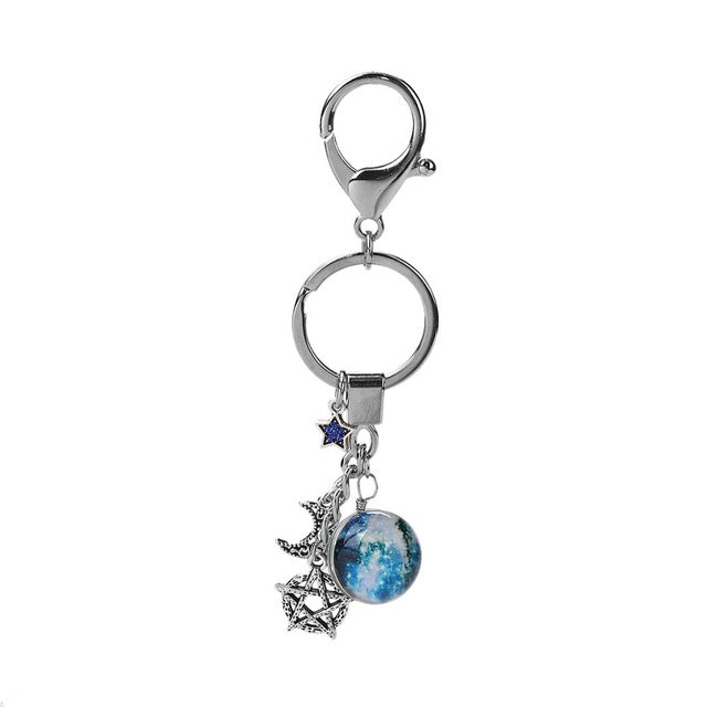 Moon Mauve Rhinestone Keychain