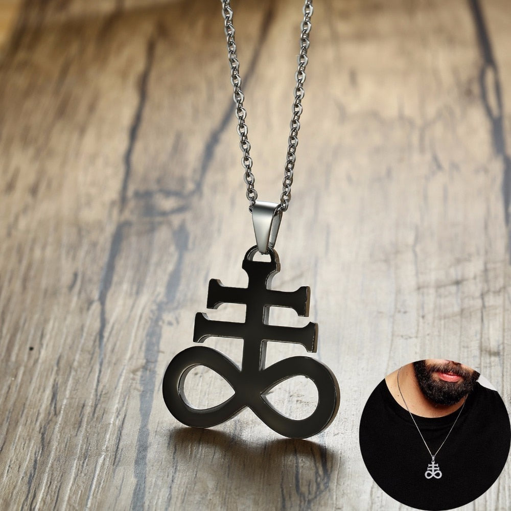 Leviathan Cross Sulphur Pendant Necklace