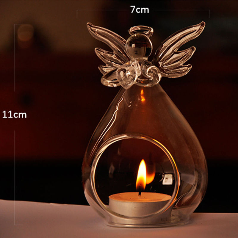 Angel Glass Hanging Candle Holder