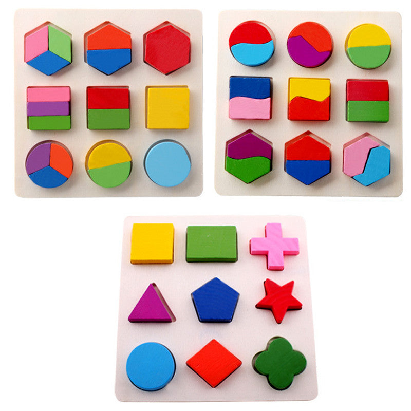 COPY of Wooden Learning Geometry Educational Puzzle, Montessori -  Early Learning - aleph-zero