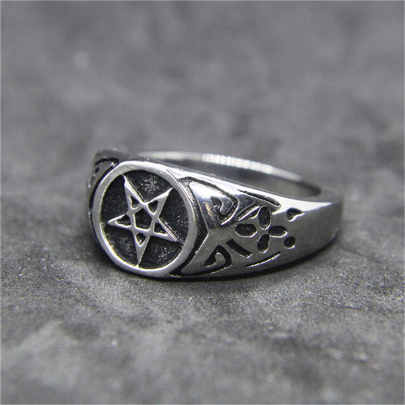 Pentagram 316L Stainless Steel Ring