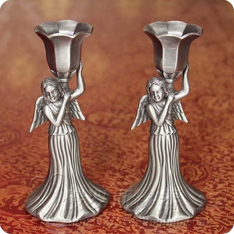 Antique metal candlestick Goddess Candle Holders
