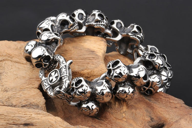 Powerful Skull Stainless Steel Bracelet - aleph-zero