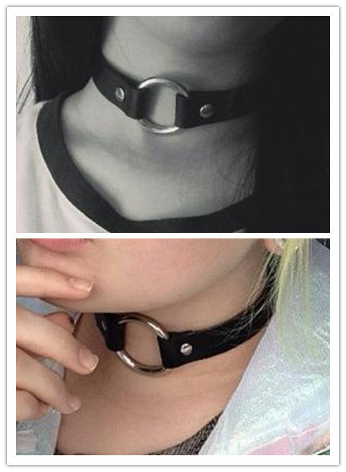Leather choker necklace - aleph-zero
