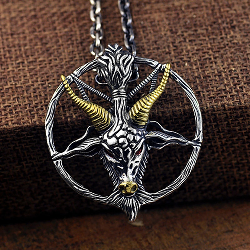 Satan Goat Head S925 Silver Pendant