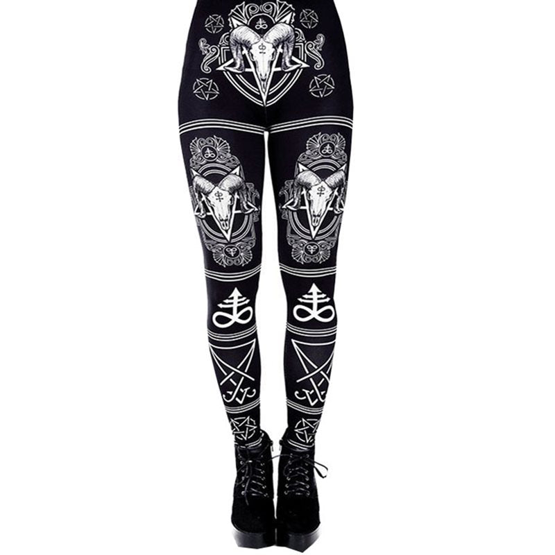 Summer Satanic Women Push Up Fitness Leggings Streetwear