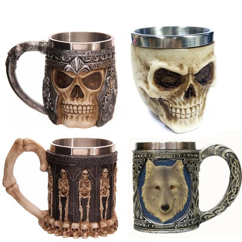3D Skull Mug Double Wall Stainless Steel